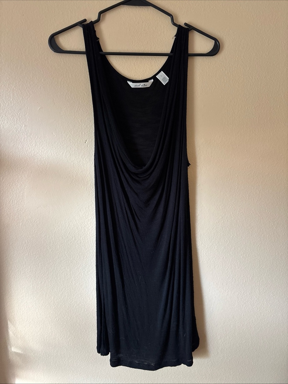 Derek Heart Womens Draped Swim Cover-up Dress Size L Black